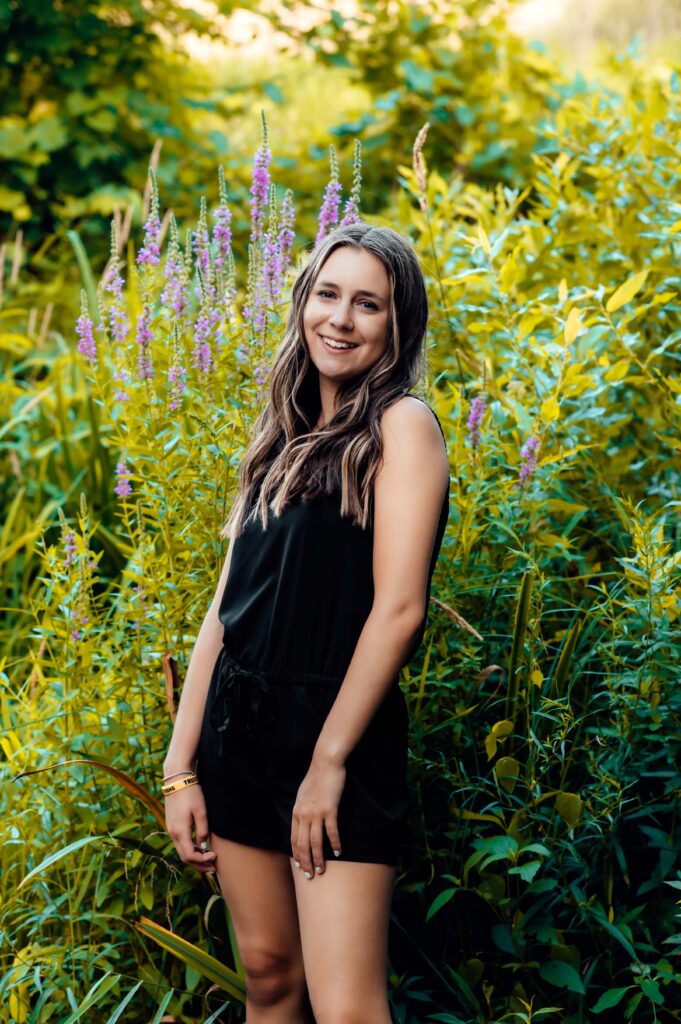 JMR_1390-Edit | Two Wild Souls Photography Summer senior portrait in the tall wildflowers at Van Hoosen Farm, Rochester Hills, Michigan